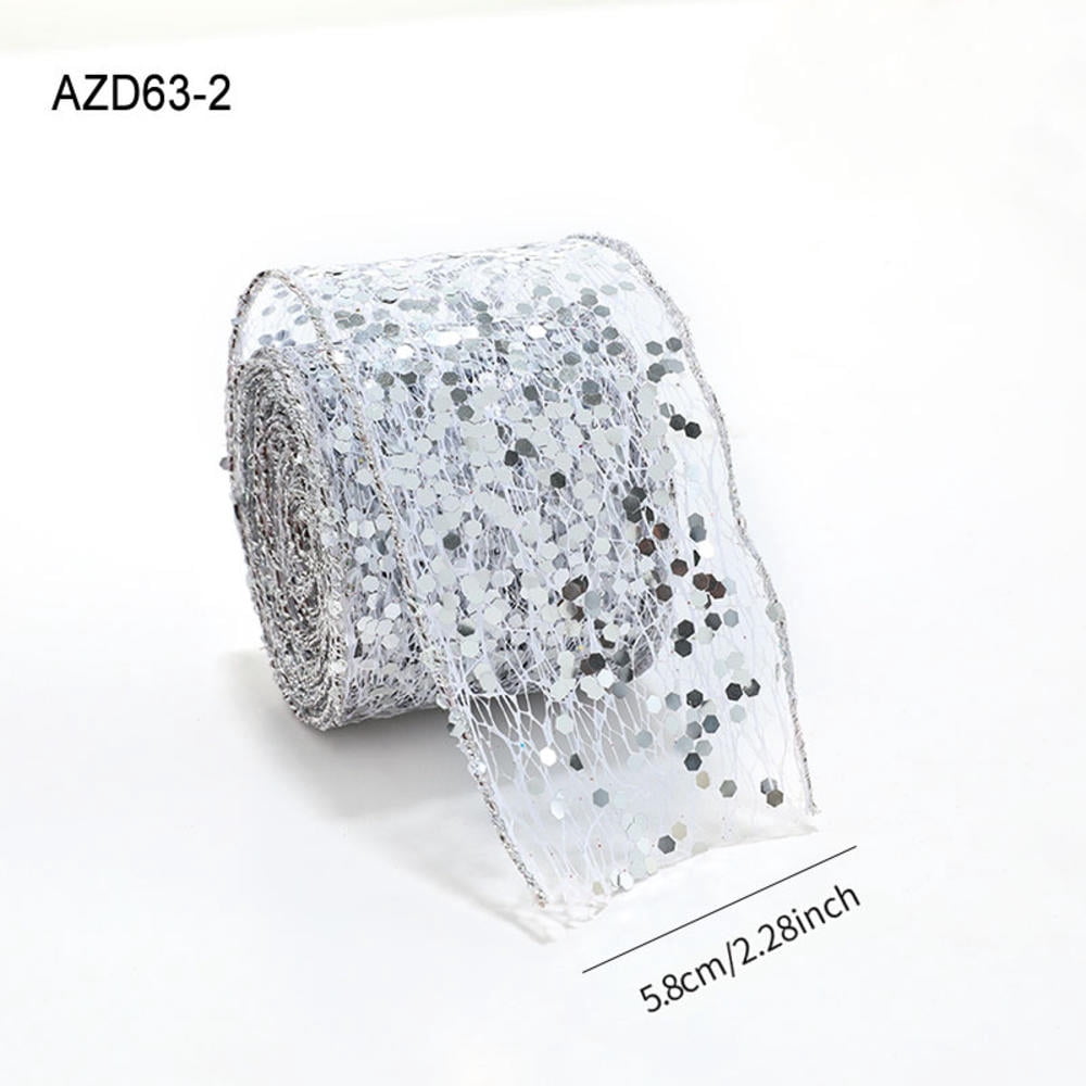 2M New Christmas Ribbon Sequin Shiny Gold Ribbons DIY Gift Packaging ...