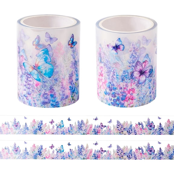 2M PET Waterproof Plastic Stickers Self-adhesion Decals for DIY Scrapbooking Lilac 50x0.2mm 2m/roll