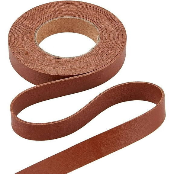 2M PVC Double Face Imitation Leather Ribbons for Clothes Bag Making Saddle Brown 12.5mm about 2.19 Yards(2m)/Roll
