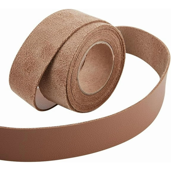 2M PVC Imitation Leather Ribbons for Clothes Bag Making Coconut Brown 25mm about 2.19 Yards(2m)/Roll