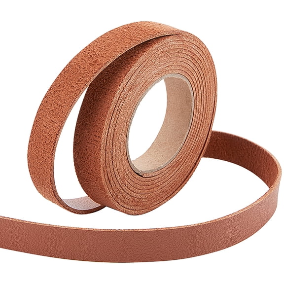 2M PVC Imitation Leather Ribbons for Clothes Bag Making Sienna 12.5mm about 2.19 Yards(2m)/Roll for DIY