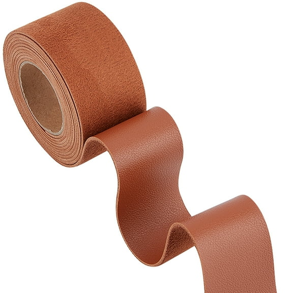 2M PVC Imitation Leather Ribbons for Clothes Bag Making Sienna 37.5mm about 2.19 Yards(2m)/Roll