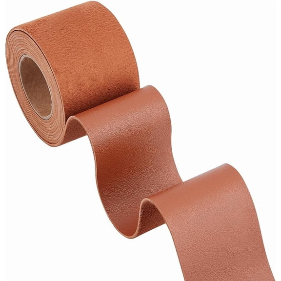 2M PVC Imitation Leather Ribbons for Clothes Bag Making Sienna 50mm about 2.19 Yards(2m)/Roll