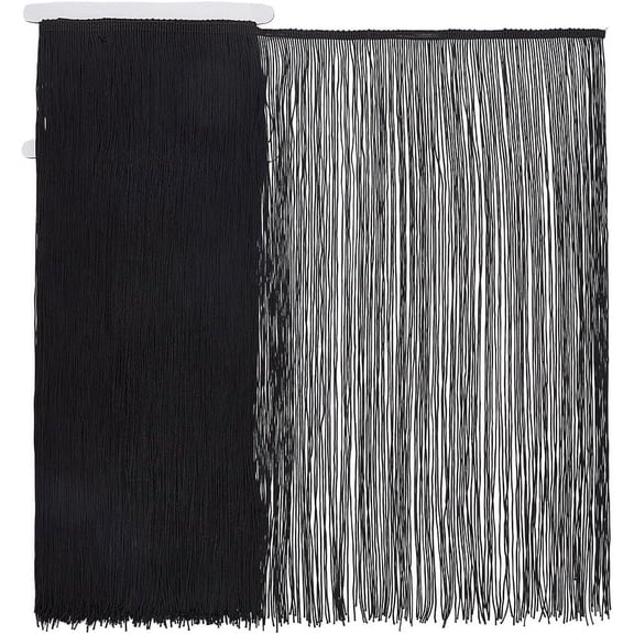 2M Polyester Tassel Ribbon Fringe Ribbon Clothing Ornament Black 19-3/4 inch(500mm)