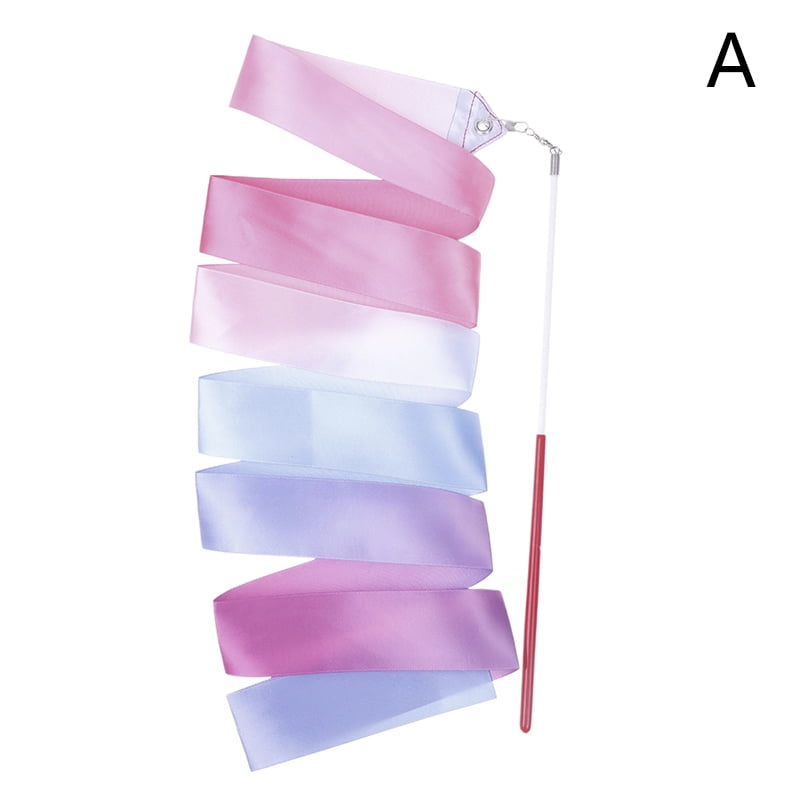 2M Dance Ribbons Rhythmic Art Gymnastics Ballet Streamer Twirling Rod ...