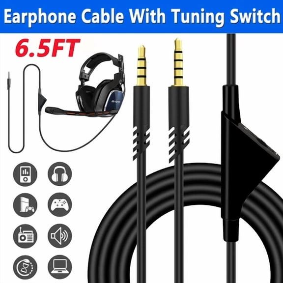 2M Replacement Audio Cable Cord Volume Control For Astro A10 A40 Gaming Headset