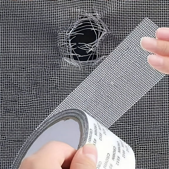 2M Fiberglass Screen Repair Tape – Self-Adhesive Waterproof Mesh Roll for Fast, Durable Fixes on Windows, Doors, Patios, RVs, and Outdoor Insect Screens