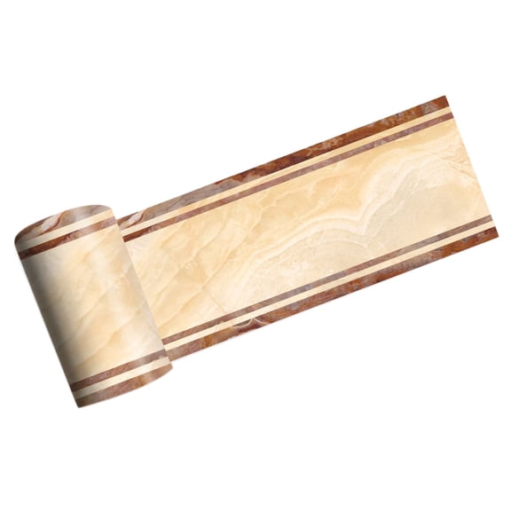 2M Self-Adhesive Side Line Tile Sticker Yellow Marble Bathroom Kitchen Restaurant Wall Stair Floor B yellow PVC