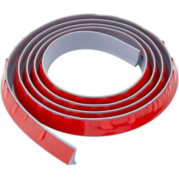 2M Shower Threshold Water Barrier TPE Collapsible Wet Room Floor Barrier Dam Self Adhesive Shower Tray Sealing Strip for Bathroom Kitchen Bathtub Silver