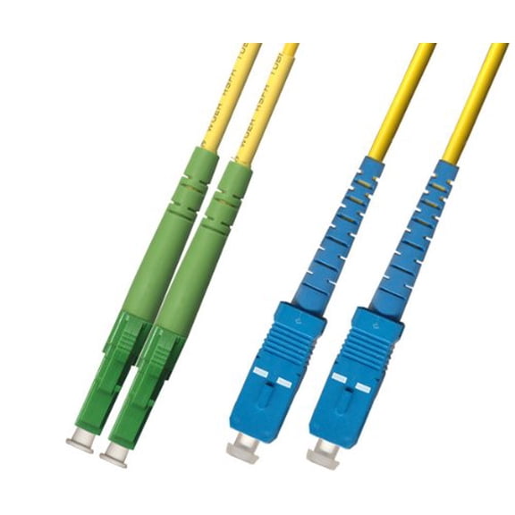 2M Singlemode Duplex Fiber Optic Cable (9/125) - LC/APC to SC/UPC