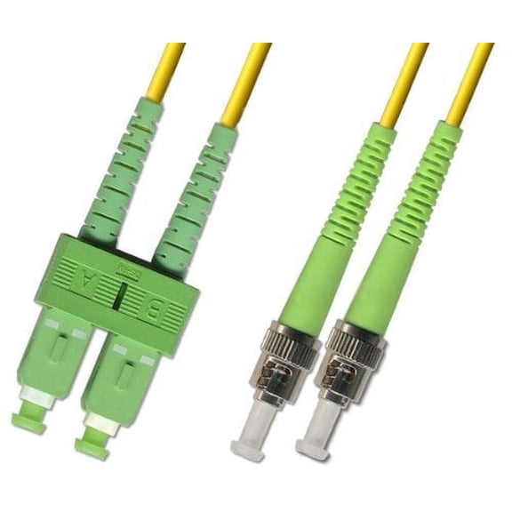 2M Singlemode Duplex Fiber Optic Cable (9/125) - SC/APC to ST/APC