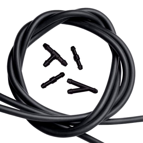 2M Universal Windshield Washer Fluid Hose Kit, T Y I Straight Pipe Connectors Replacement Tubing, Leak-Proof Washer Line for Front Window & Headlight Washer Pump, Universal Auto Repair Accessories