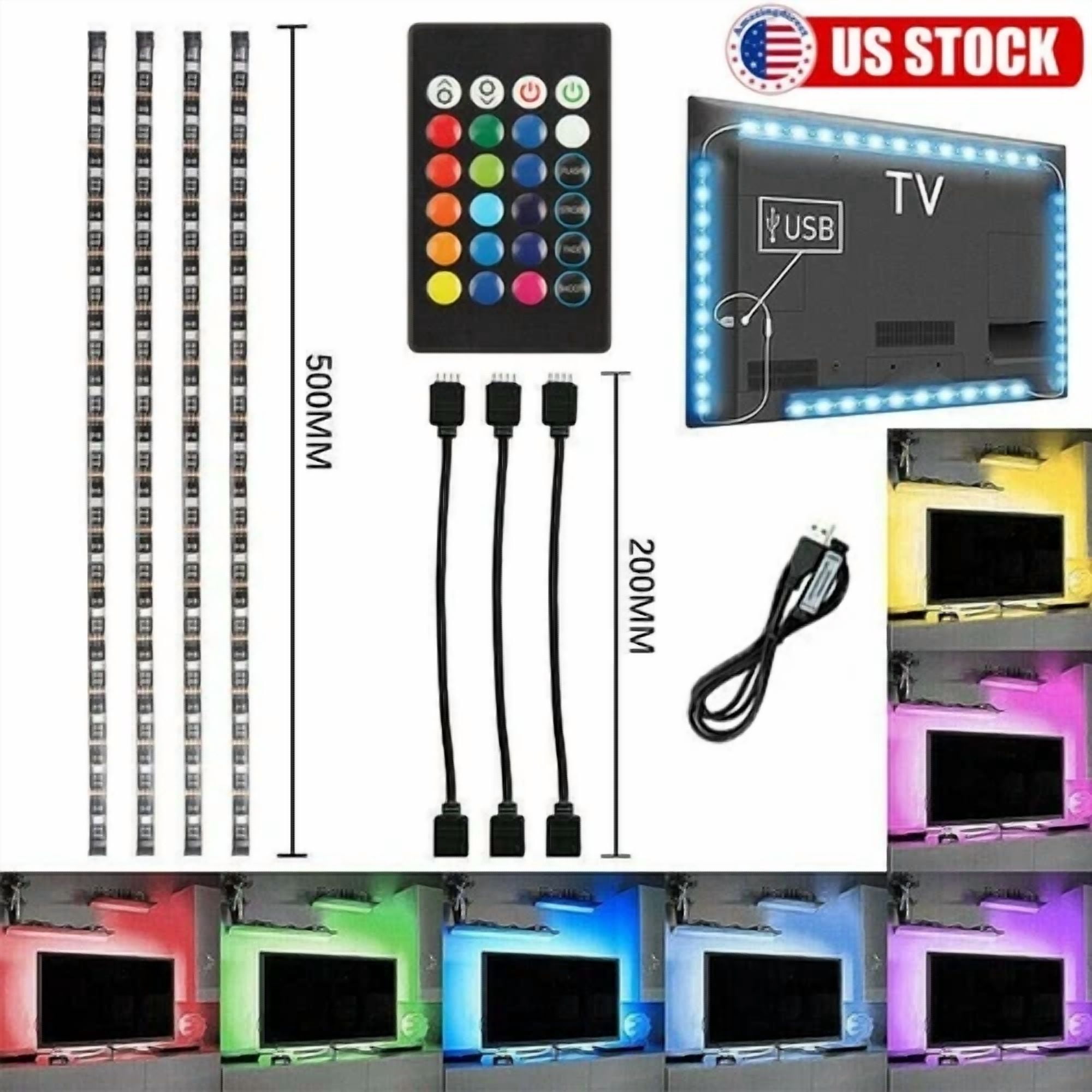2M Usb Tv 5V Led Strip Light Backlight 5050 Rgb Light Strips Kit Bias ...