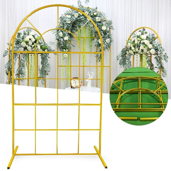 2M Wedding Arch Backdrop Iron Flower Metal Wedding Party Stand Frame Props Rack