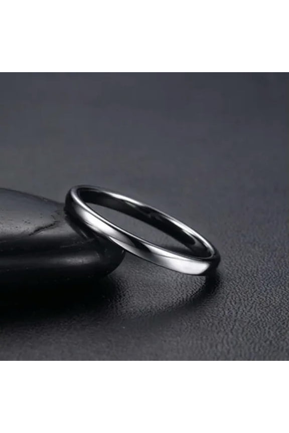 2MM Black/Gold/Silver Tungsten Carbide Ring Men's Women's Wedding Band Size 6-11