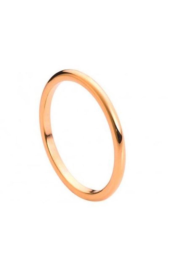 2MM Comfort Fit Tungsten Carbide Wedding Band High Polish Rose Gold Tone Thin Classic Ring (7 to 15)
