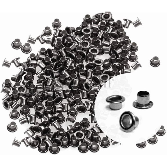 CRAFTME STUDIO 2mm Tiny Self-Backing Grommets Eyelets, 200 PCS, Metal Fasteners for Beads, Clothes, Leather and Canvas (Gunmetal)