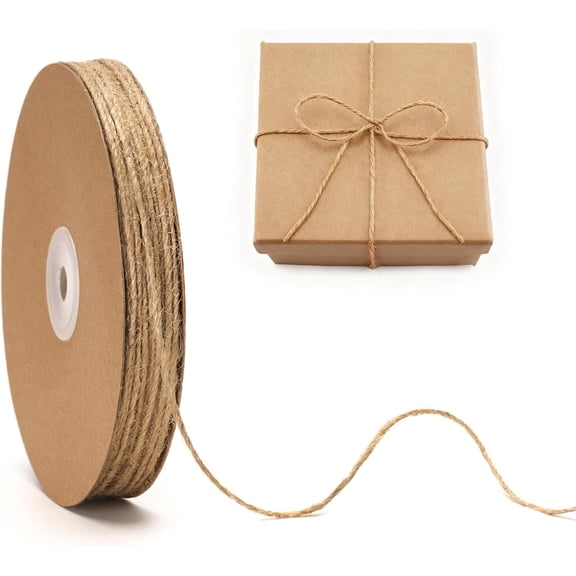 2MM Jute - 328Ft Natural Brown Jute String, 3-Ply Thin String for Gardening, Craft for DIY Crafts, Gift Wrapping, Crochet Kitting, Macrame Decor