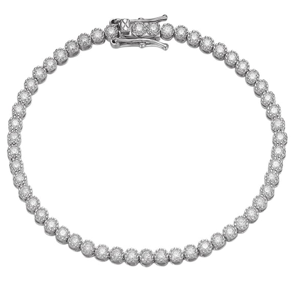 2MM Moissanite Tennis Bracelet 925 Sterling Silver Tennis Bracelets for Women D Color VVS1 Round Cut Moissanite Bracelet Men Jewelry 16-19CM
