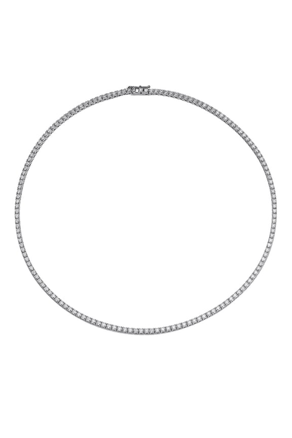2MM Moissanite Tennis Necklaces for Women D Color VVS1 Clarity Diamond Necklace 925 Sterling Silver Thin Tennis Necklace Wedding Bridal Necklace 16-24 Inch