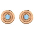 thumbnail image 1 of 2MM Round Larimar 925 Silver Rose Plated Tiny Stud Mother's Day Gift Women Earrings, 1 of 4
