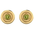 thumbnail image 1 of 2MM Round Peridot 925 Silver Yellow Plated Tiny Stud Mother's Day Gift Women Earrings, 1 of 4