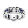 thumbnail image 1 of 2MM Round Shape Blue Sapphire Valentines Day Gifts Ring Jewelry 925 Sterling Silver, 1 of 3