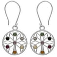 thumbnail image 1 of 2MM Round Shape Multi Tourmaline 925 Sterling Silver Life Of tree Wire Earrings, 1 of 3