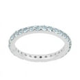thumbnail image 1 of 2MM Round Shape Swiss Blue Topaz 925 Sterling Silver Full Eternity Women Stackable Ring, 1 of 6