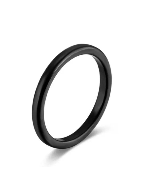2MM Silver/Black/Gold Tungsten Carbide Band Ring Men Women's Tail Ring Size 6-11