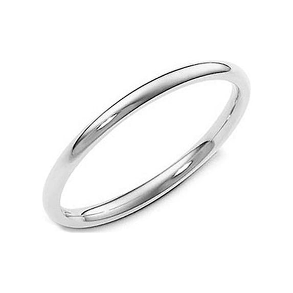 2MM Sterling Silver High Polish Plain Dome Tarnish Resistant Comfort