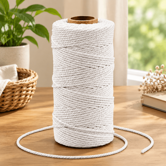 2MM White String, 328 Feet Cotton Bakers Twine for Craft & Cooking