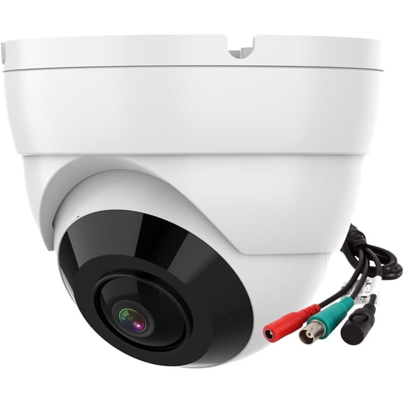 2MP 1080P 180 Degree Surveillance CCTV Security Camera Fisheye Outdoor Analog TVI (Quadbrid 4-in1 HD-CVI/TVI/AHD/BNC), 30ft Night Vision, Metal Housing