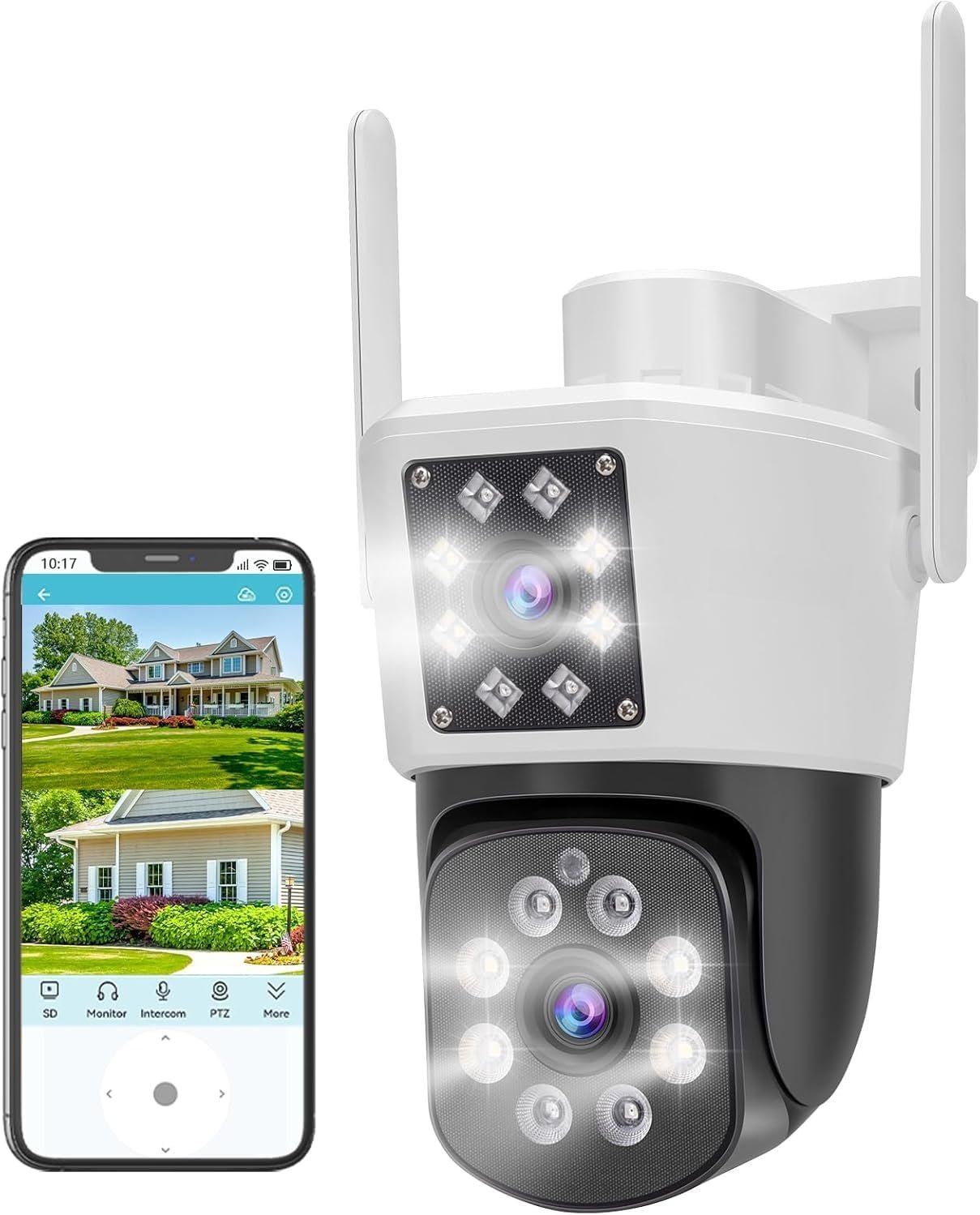 2MP+2MP Outdoor Camera, Dual Camera, 360? , Custom Sound, Full Color ...