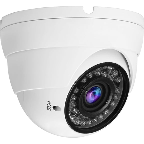 2MP CCTV Camera HD 1080P 4-in-1 (TVI/AHD/CVI/960H/CVBS) Security Dome Camera, 2.8-12mm Varifocal Lens Analog Video Surveillance, Wide Angle Viewing Day & Night Indoor Outdoor Waterproof (White)