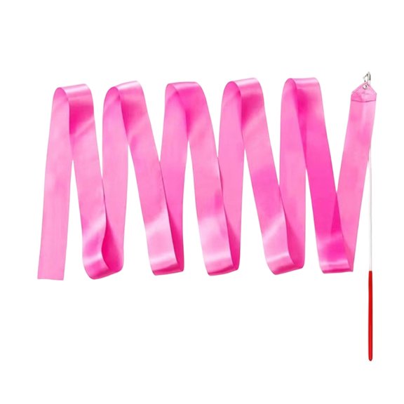 2Meter Dance Ribbons, Rainbow Streamers Rhythmic Gymnastics Ribbon, Baton Twirling Wands on Sticks for Artistic Dancing