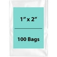 thumbnail image 1 of 2Mil Clear Flat Open Top Poly Bags LDPE Packaging - 1"X2" & (100 Bags), 1 of 7