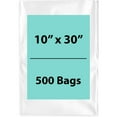 thumbnail image 1 of 2Mil Clear Flat Open Top Poly Bags LDPE Packaging - 10"X30" & (500 Bags), 1 of 7