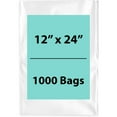 thumbnail image 1 of 2Mil Clear Flat Open Top Poly Bags LDPE Packaging - 12"X24" & (1000 Bags), 1 of 7