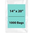 thumbnail image 1 of 2Mil Clear Flat Open Top Poly Bags LDPE Packaging - 14"X20" & (1000 Bags), 1 of 7