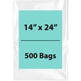 thumbnail image 1 of 2Mil Clear Flat Open Top Poly Bags LDPE Packaging - 14"X24" & (500 Bags), 1 of 7