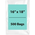 thumbnail image 1 of 2Mil Clear Flat Open Top Poly Bags LDPE Packaging - 16"X18" & (500 Bags), 1 of 7