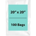 thumbnail image 1 of 2Mil Clear Flat Open Top Poly Bags LDPE Packaging - 20"X20" & (100 Bags), 1 of 7