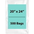 thumbnail image 1 of 2Mil Clear Flat Open Top Poly Bags LDPE Packaging - 20"X24" & (500 Bags), 1 of 7