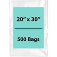 thumbnail image 1 of 2Mil Clear Flat Open Top Poly Bags LDPE Packaging - 20"X30" & (500 Bags), 1 of 7