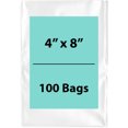 thumbnail image 1 of 2Mil Clear Flat Open Top Poly Bags LDPE Packaging - 4"X8" & (100 Bags), 1 of 7