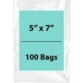 thumbnail image 1 of 2Mil Clear Flat Open Top Poly Bags LDPE Packaging - 5"X7" & (100 Bags), 1 of 7
