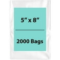 thumbnail image 1 of 2Mil Clear Flat Open Top Poly Bags LDPE Packaging - 5"X8" & (2000 Bags), 1 of 7