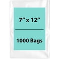 thumbnail image 1 of 2Mil Clear Flat Open Top Poly Bags LDPE Packaging - 7"X12" & (1000 Bags), 1 of 7