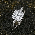 thumbnail image 1 of 2Minimalist Silver Bangle Women’s Watch – Square Case with White Roman Dial – Chic Quartz Bracelet Watch, 1 of 1